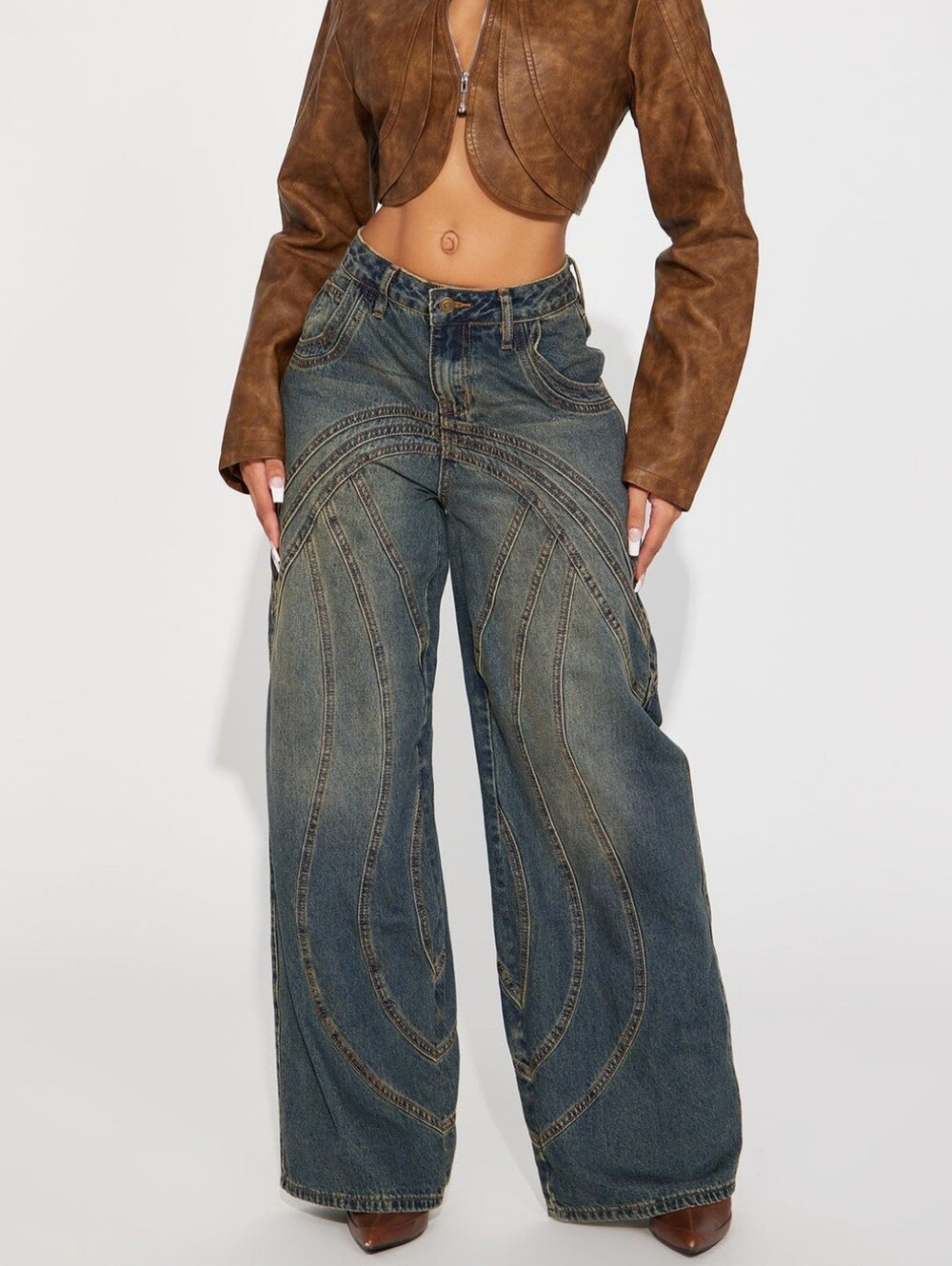 Copenhagen Non Stretch Tinted Wide Leg Jean - Dark Wash
